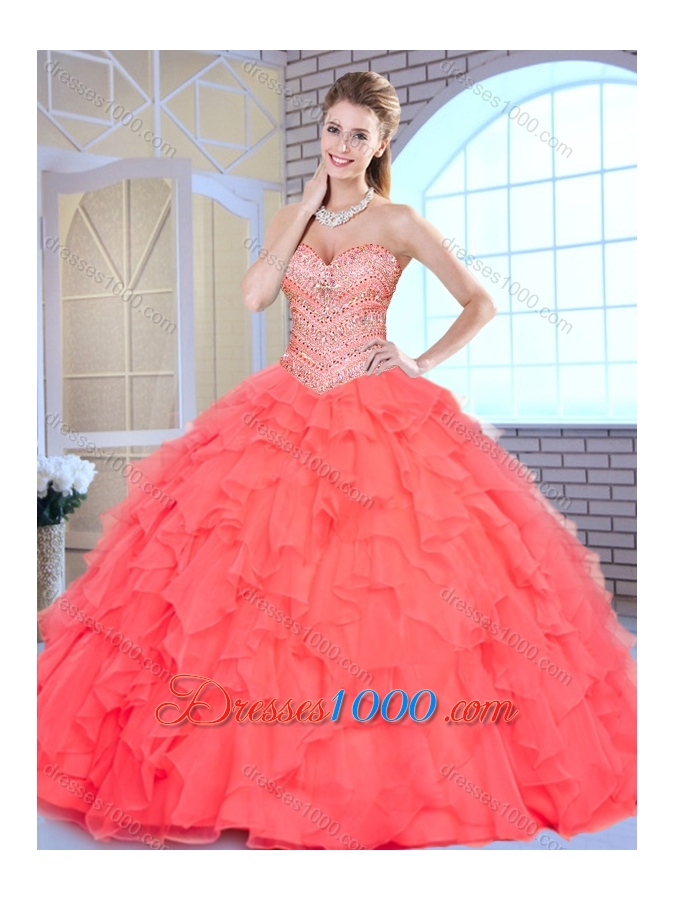 Beautiful Ball Gown Beading and Ruffles Quinceanera Gowns