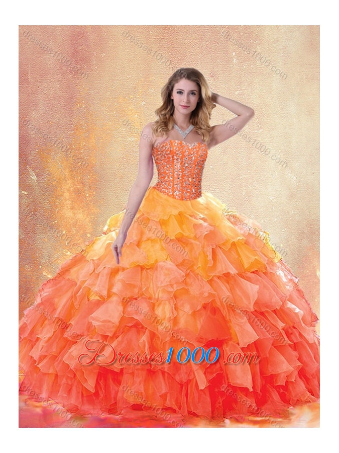 Beautiful Ball Gown Quinceanera Gowns with Beading and Ruffles