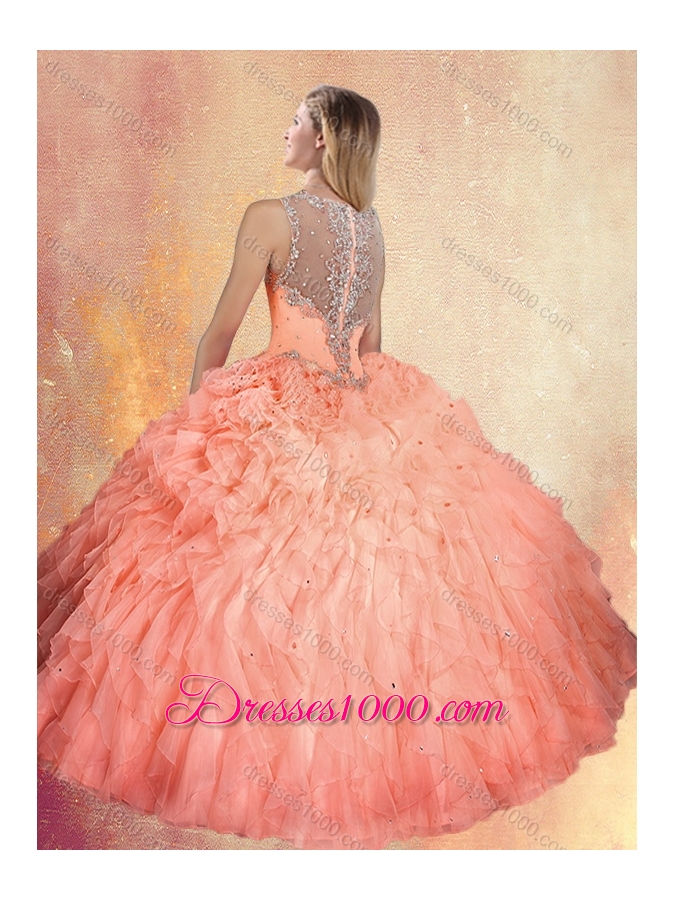 Fashionable Straps Ball Gown Sweet 16 Dresses with Ruffles and Appliques