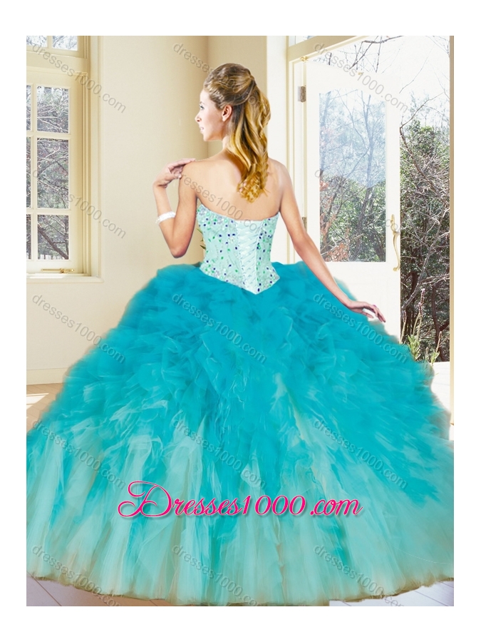 Hot Sale Ball Gown Quinceanera Gowns with Beading and Ruffles