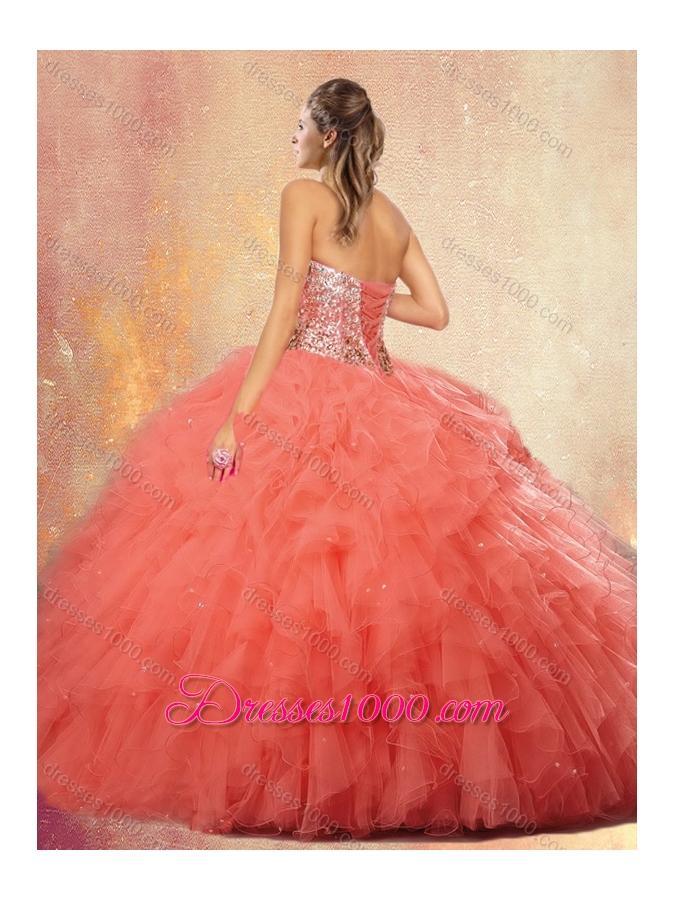 Pretty Ball Gown Sweet 16 Dresses with Beading and Ruffles