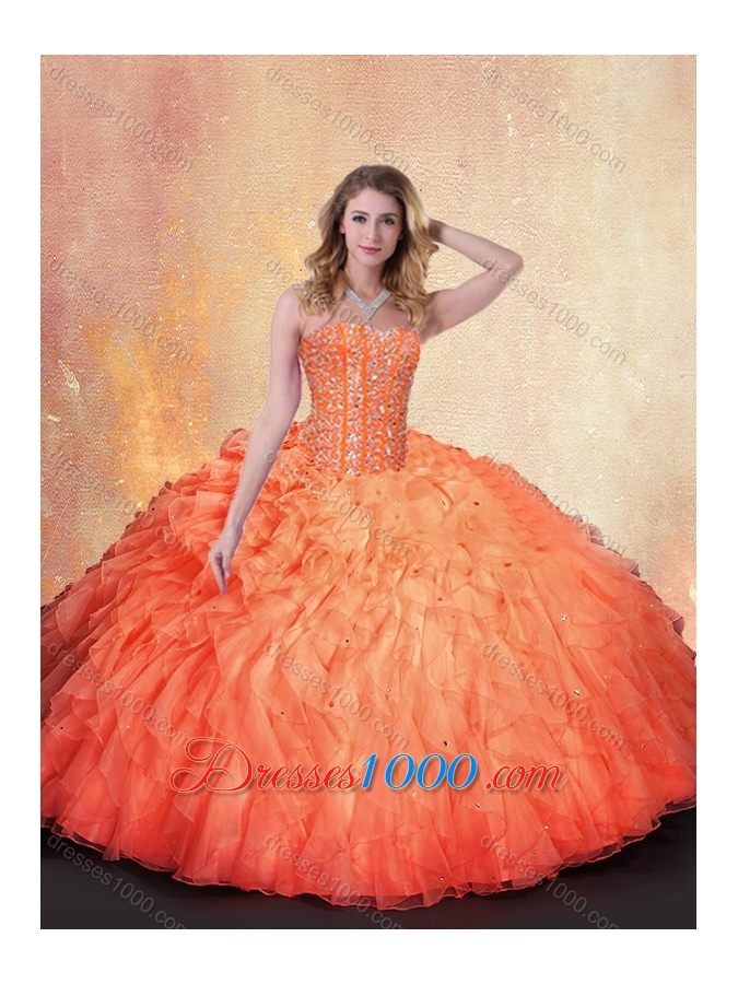 Wonderful Ball Gown Beading and Ruffles Sweet 16 Dresses
