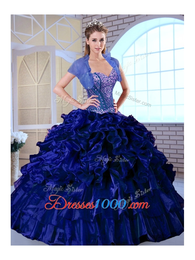 Luxurious Ball Gown Sweetheart Quinceanera Dresses with Ruffles and Appliques