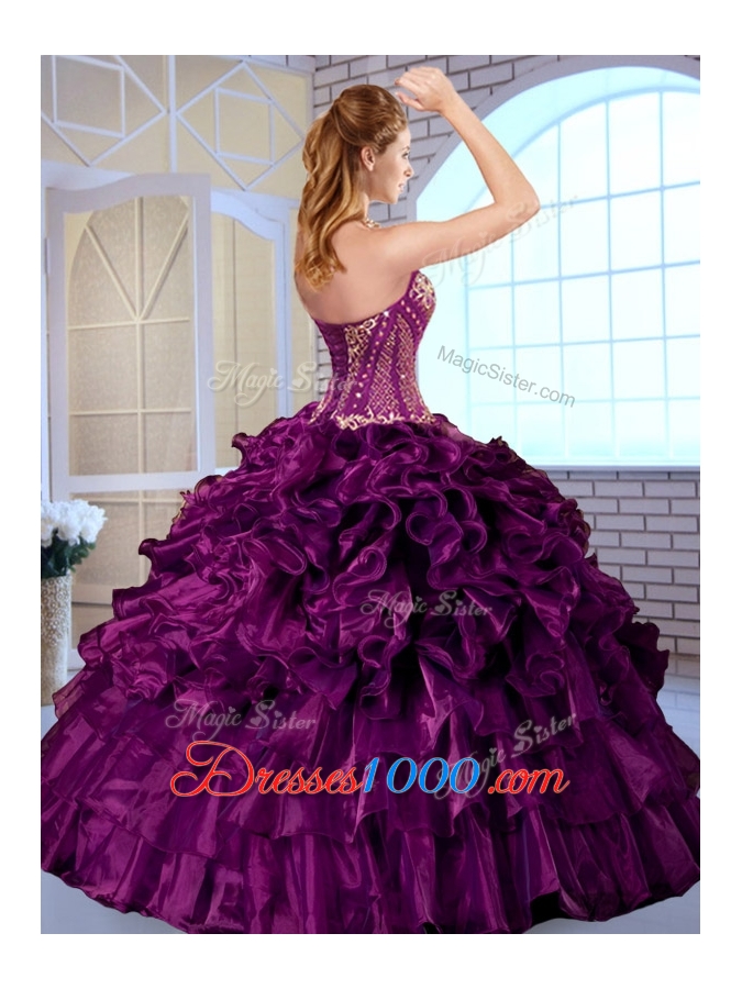 Luxurious Ball Gown Sweetheart Quinceanera Dresses with Ruffles and Appliques