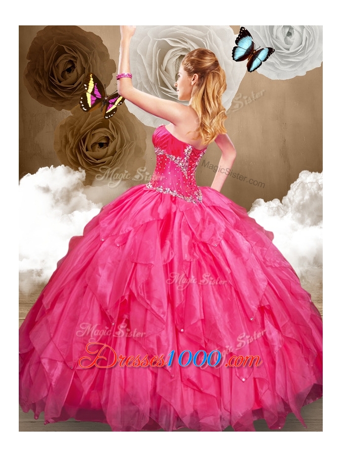 Perfect Ball Gown Sweet 16 Gowns with Beading and Ruffles