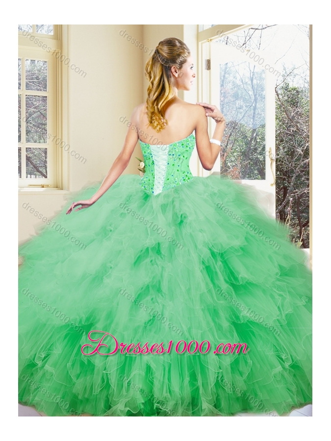Gorgeous Sweetheart Beading and Ruffles Sweet 16 Dresses