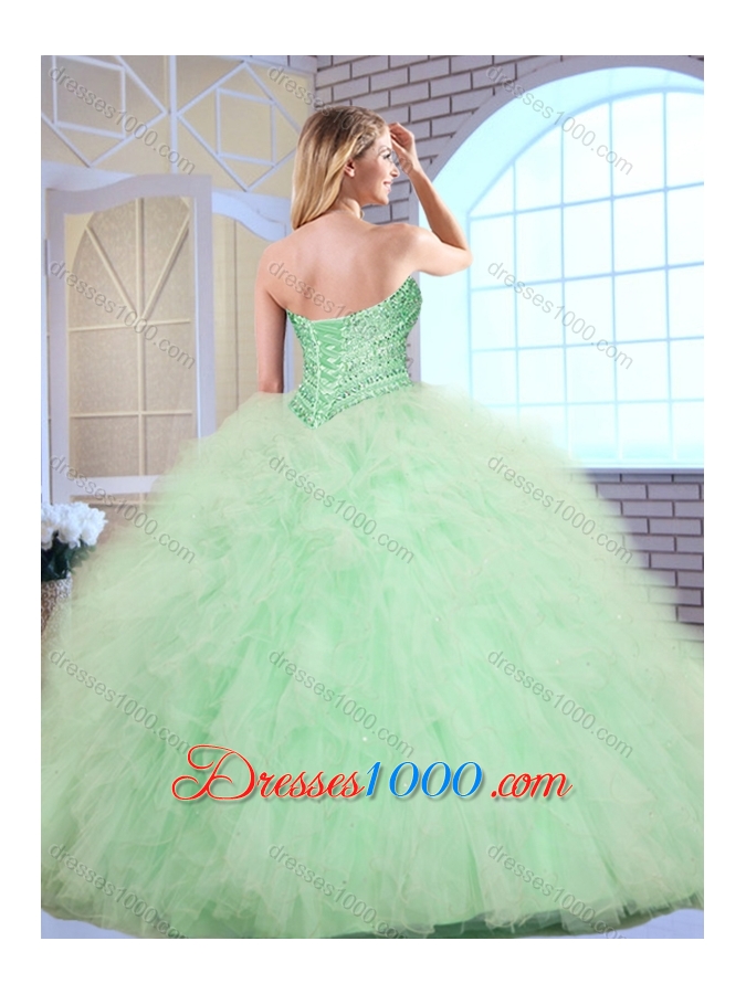 Brand New Style Ball Gown Sweet 16 Gowns with Beading and Ruffles