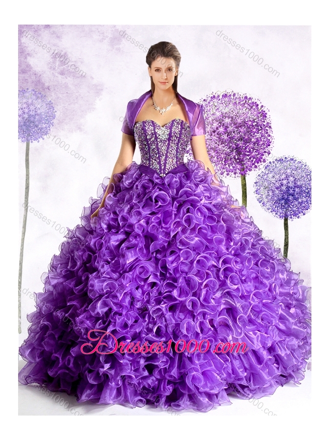 New Style Sweetheart Quinceanera Gowns with Beading and Ruffles