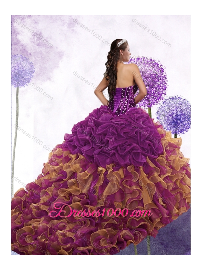 Pretty Sweetheart Beading and Ruffles Quinceanera Gowns in Multi Color