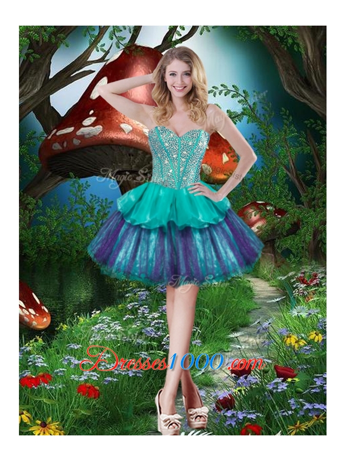 2016 Beautiful Detachable Quinceanera Gowns with Beading and Ruffled Layers for Spring