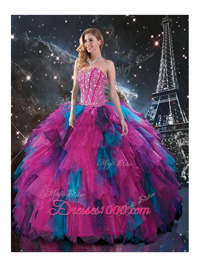 2016 Sweet Sweetheart Detachable Quinceanera Gowns with Beading