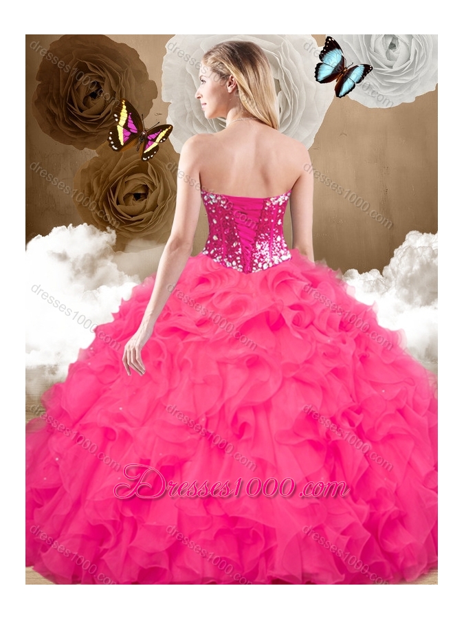 Affordable Ball Gown Sweetheart Beading and Ruffles Sweet 16 Dresses