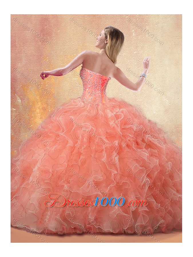 Beautiful Ball Gown Sweet 16 Gowns with Beading and Ruffles