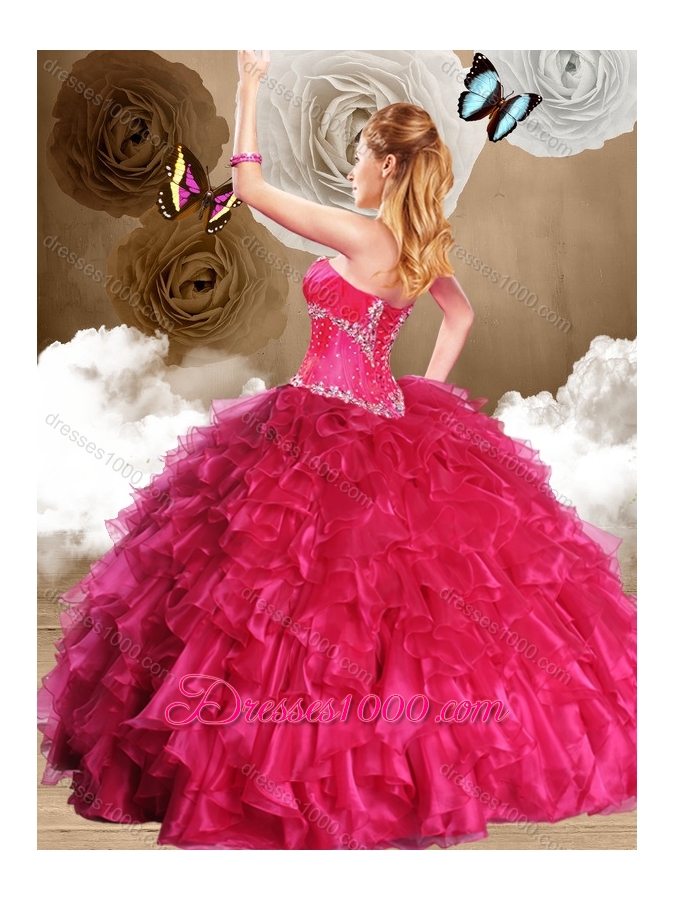 Beautiful Ball Gown Sweetheart Quinceanera Dresses with Beading and Ruffles