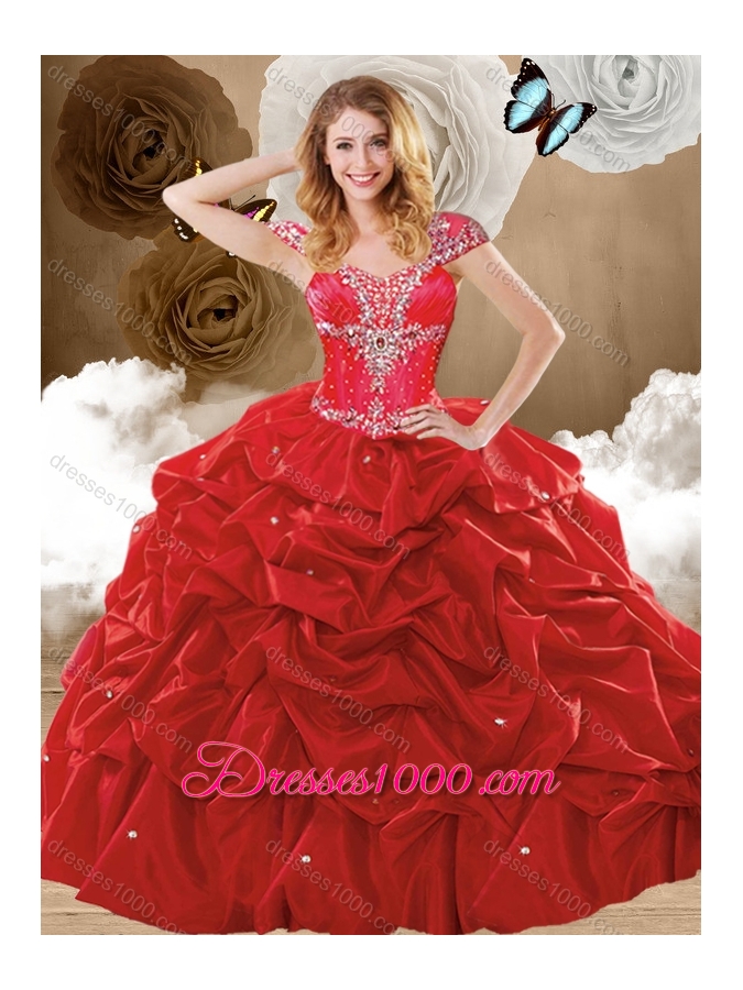 Discount Brush Train Hot Pink Sweet 16 Dresses with Pick Ups