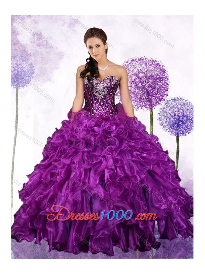 Fashionable Ball Gown Sweet 16 Dresses with Ruffles and Sequins