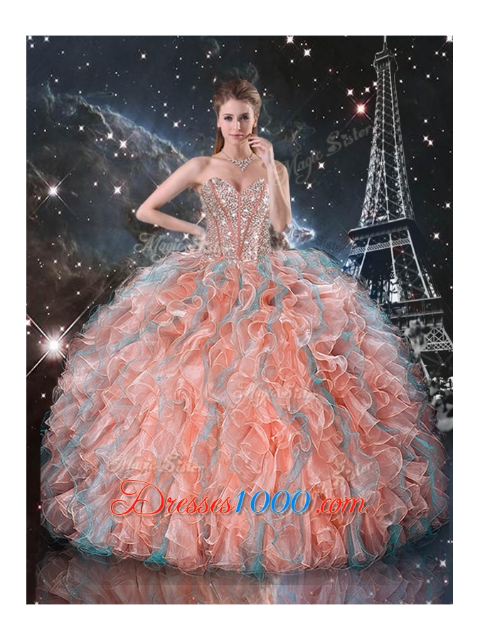 Fashionable Ball Gown Sweetheart Detachable Sweet 16 Gowns for Fall