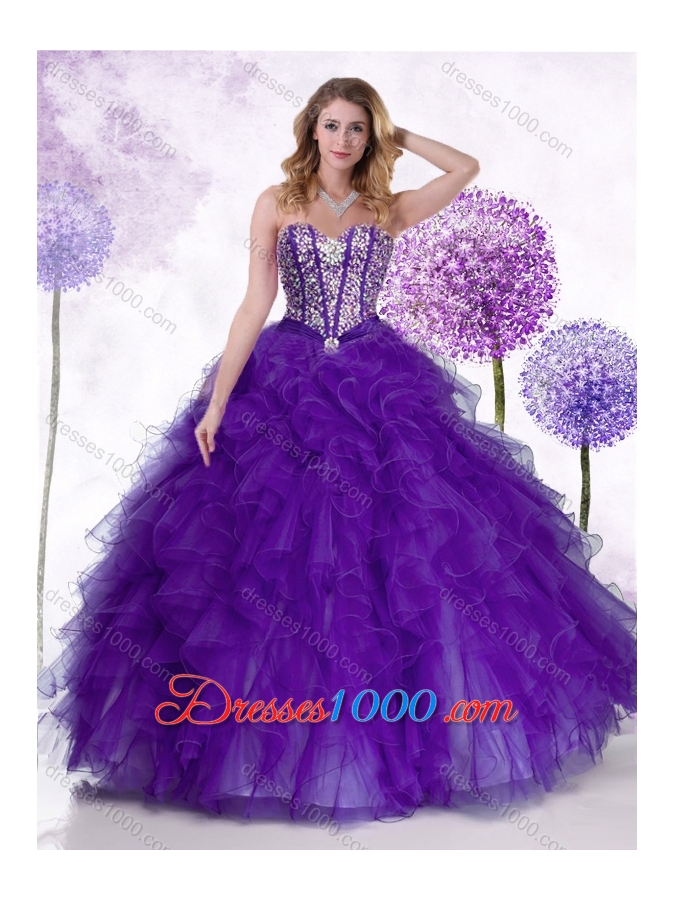 Most Popular Sweetheart Quinceanera Gowns with Beading and Ruffles