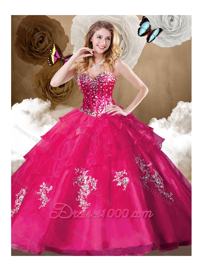 Popular Beading Quinceanera Gowns with Appliques for 2016