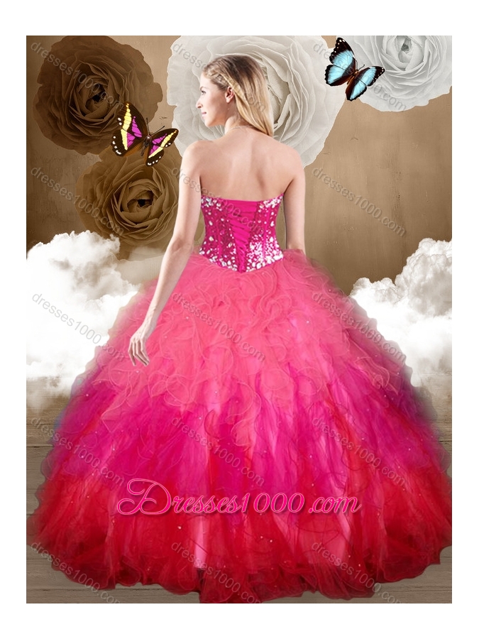 Simple Ball Gown Sweet 16 Dresses with Beading and Ruffles