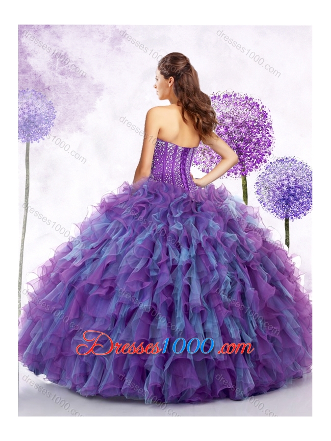 New Style Strapless Beading and Ruffles Sweet 16 Dresses