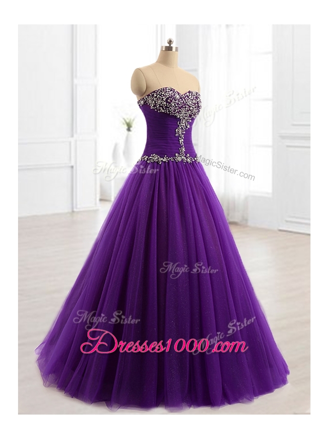 2016 Pretty Beading A Line Sweet 16 Dresses in Purple