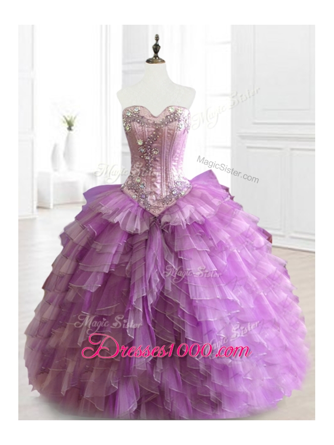 Beautiful Multi Color Sweetheart Quinceanera Dresses with Beading and Ruffles