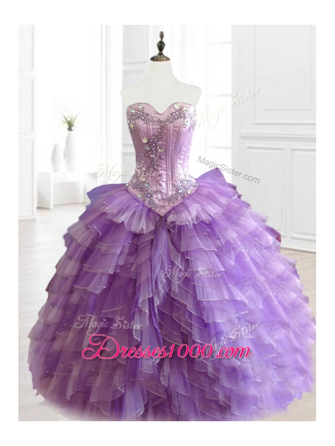 Beautiful Multi Color Sweetheart Quinceanera Dresses with Beading and Ruffles