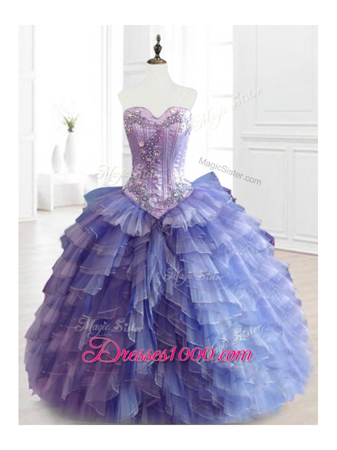 Beautiful Multi Color Sweetheart Quinceanera Dresses with Beading and Ruffles