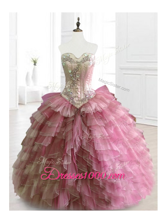 Beautiful Multi Color Sweetheart Quinceanera Dresses with Beading and Ruffles