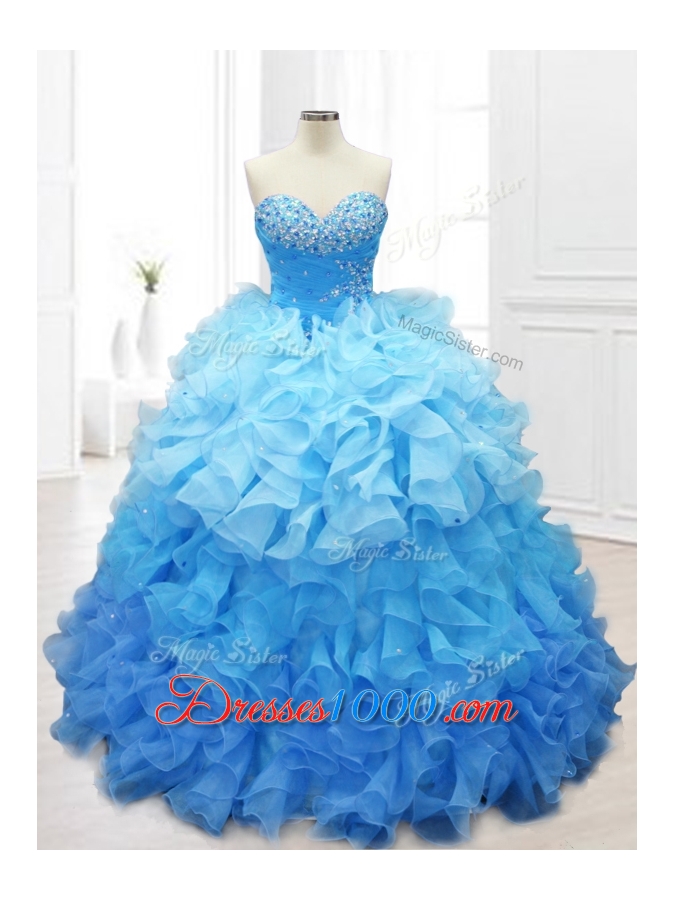 New Style Sweetheart Quinceanera Gowns with Beading and Ruffles