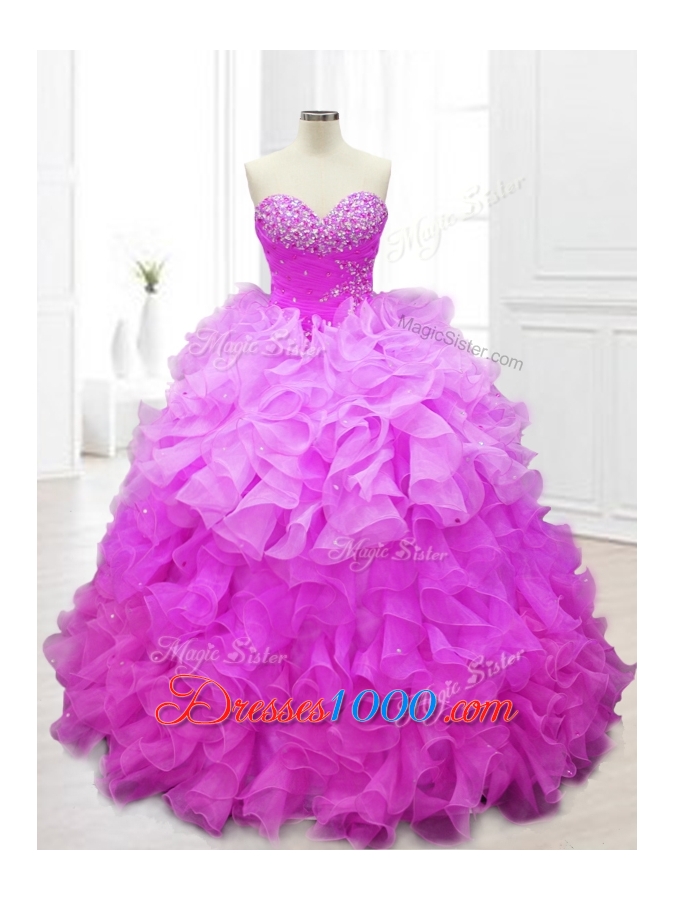 New Style Sweetheart Quinceanera Gowns with Beading and Ruffles