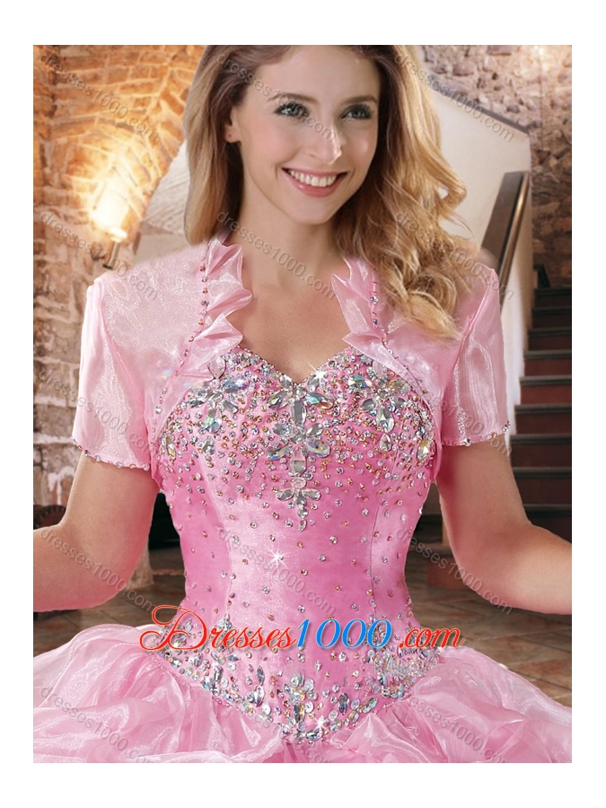 2016 Beautiful Really Puffy Quinceanera Dress with Beading and Pick Ups