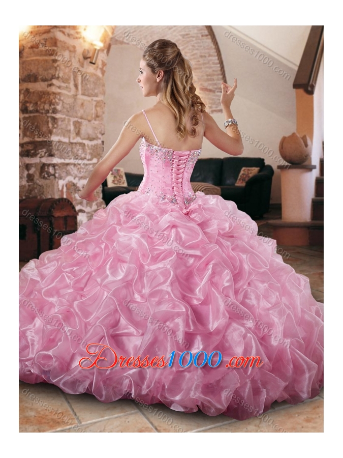 2016 Beautiful Really Puffy Quinceanera Dress with Beading and Pick Ups