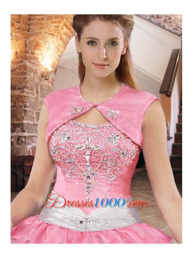 Elegant Organza Quinceanera Dress with Beading and Ruffled Layers