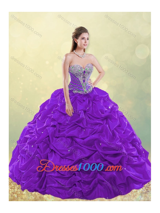 2016 Gorgeous Really Puffy Beaded and Bubble Quinceanera Dress in Taffeta