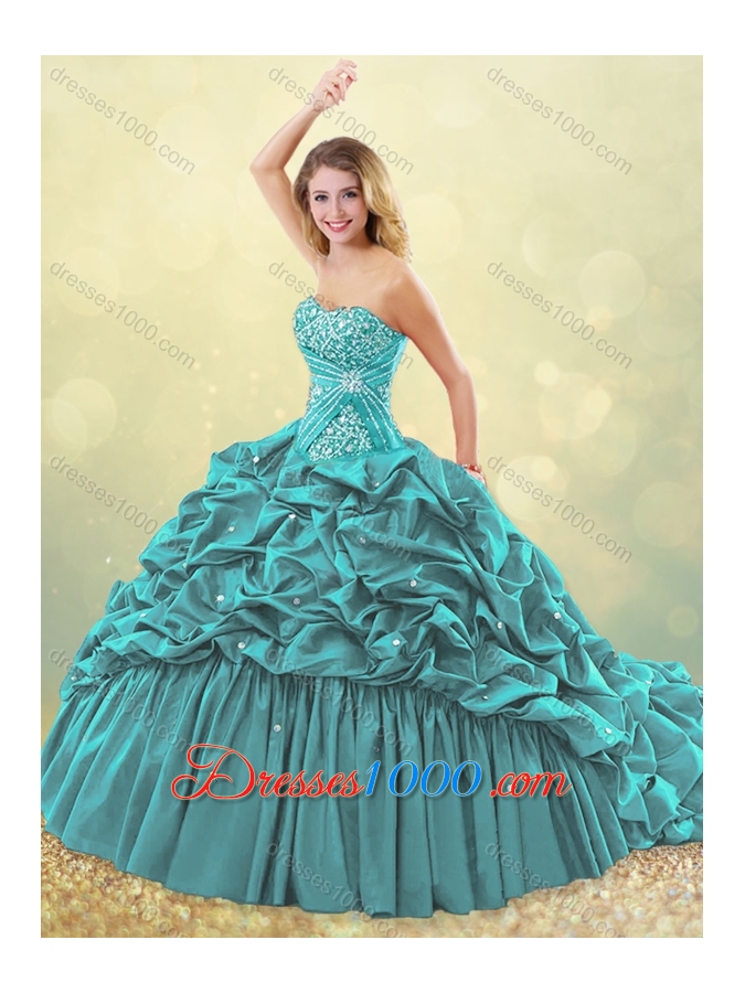 Clearance Big Puffy Brush Train Taffeta Quinceanera Dress in Purple