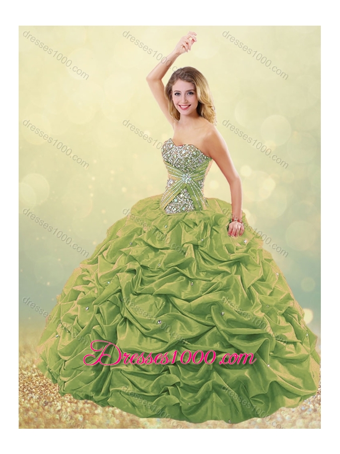 Designer Puffy Skirt Bubble Red Quinceanera Dress in Taffeta