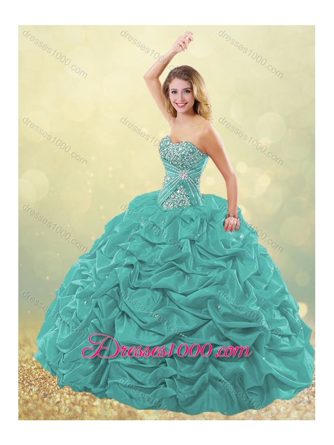 Designer Puffy Skirt Bubble Red Quinceanera Dress in Taffeta