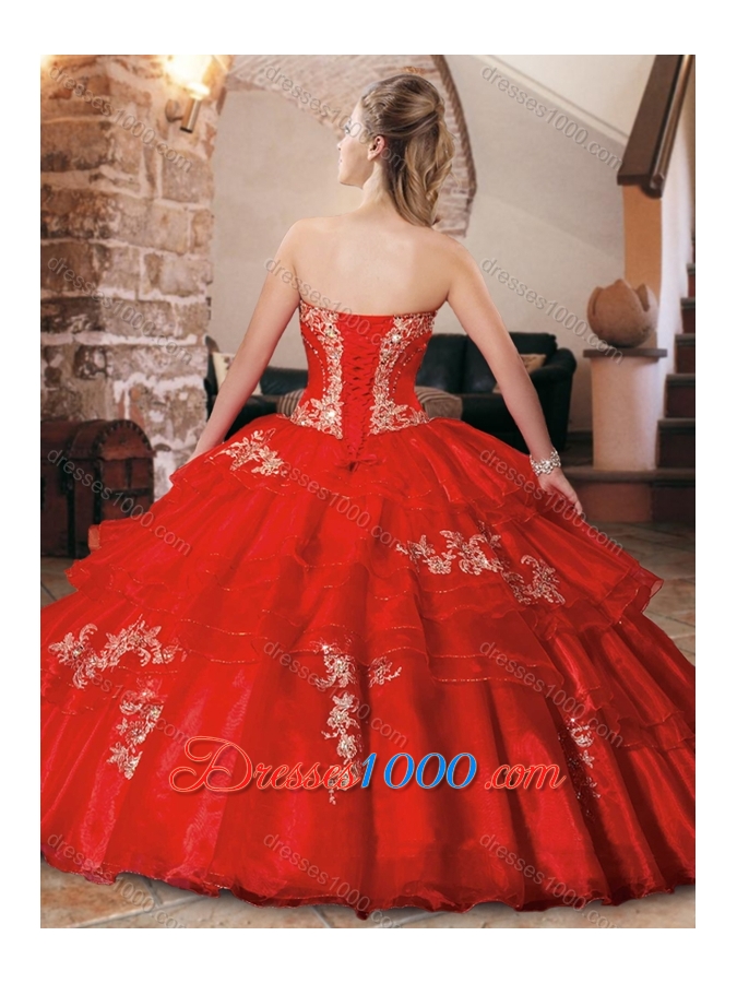 New Style Applique and Beaded Quinceanera Dress in Organza