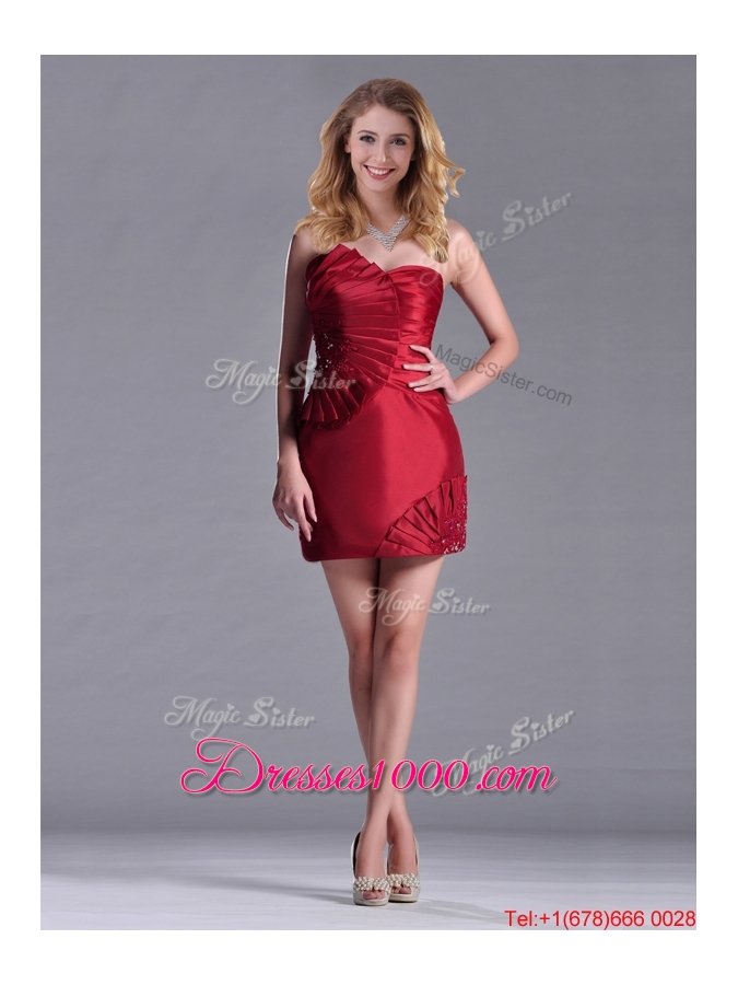 Best Selling Column Wine Red Dama Dress with Asymmetrical Neckline