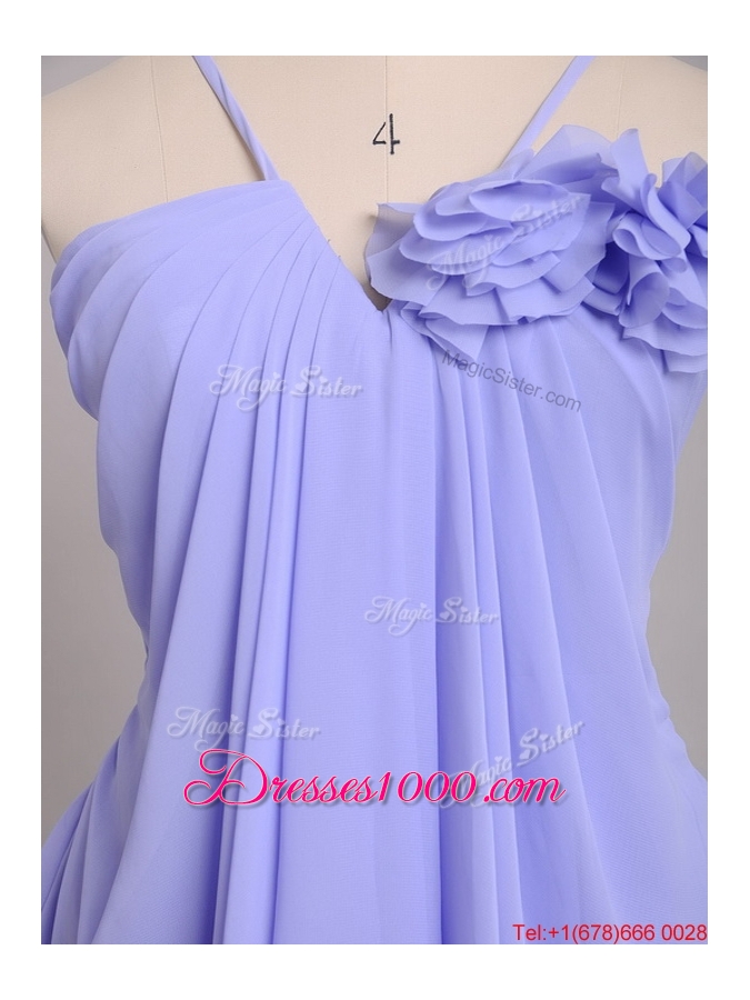 Hot Sale Ruffled Layers and Handcrafted Flower Dama Dress in Lavender