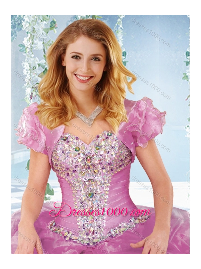 New Arrivals Rhinestoned and Ruffled Detachable Quinceanera Dress in Organza