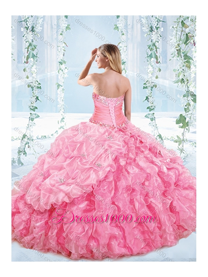 New Arrivals Rhinestoned and Ruffled Detachable Quinceanera Dress in Organza