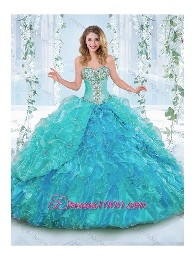 New Arrivals Rhinestoned and Ruffled Detachable Quinceanera Dress in Organza