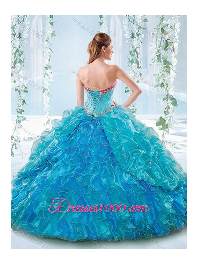 Elegant Beaded Bodice and Ruffled Elegant Quinceanera Dresses