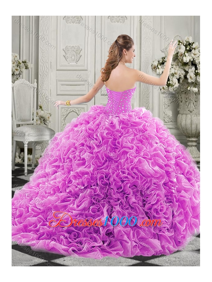 Exclusive Beaded Bodice and Ruffled Sweet Fifteen Dresses in Baby Blue