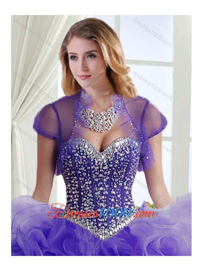 Romantic Rolling Flowers Really Puffy Designer Quinceanera Dresses in with Beading