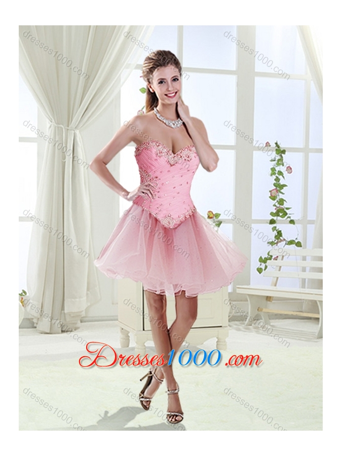 Big Puffy Brush Train Detachable Quinceanera Dresses with Beading and Appliques