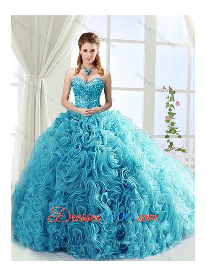 Classical Big Puffy Beaded Detachable Quinceanera Dresses in Rolling Flower